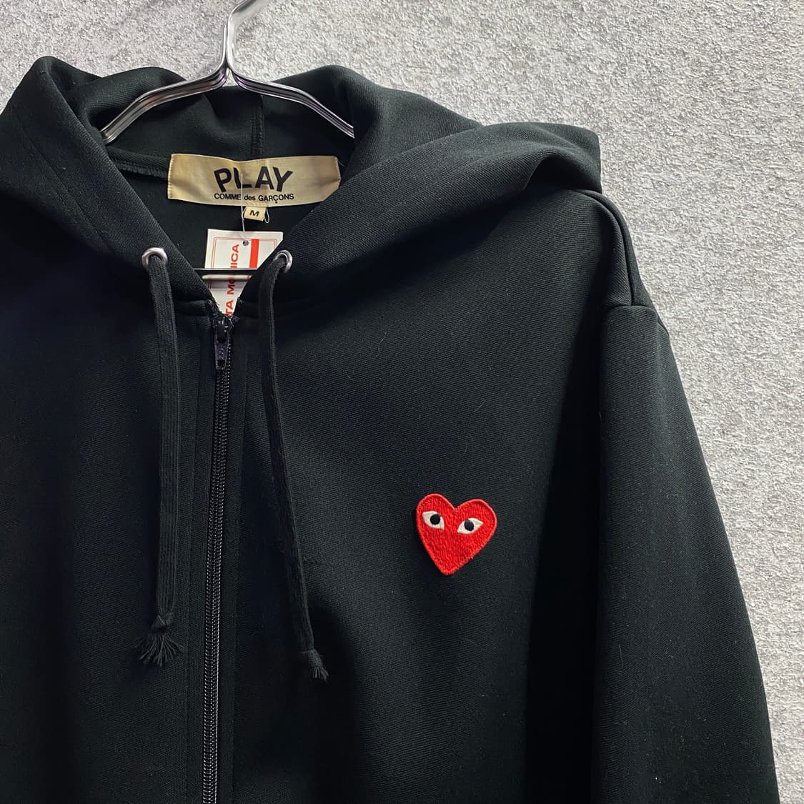 꼼데가르송 스몰로고 블랙 후드집업 B3440 상품이미지3