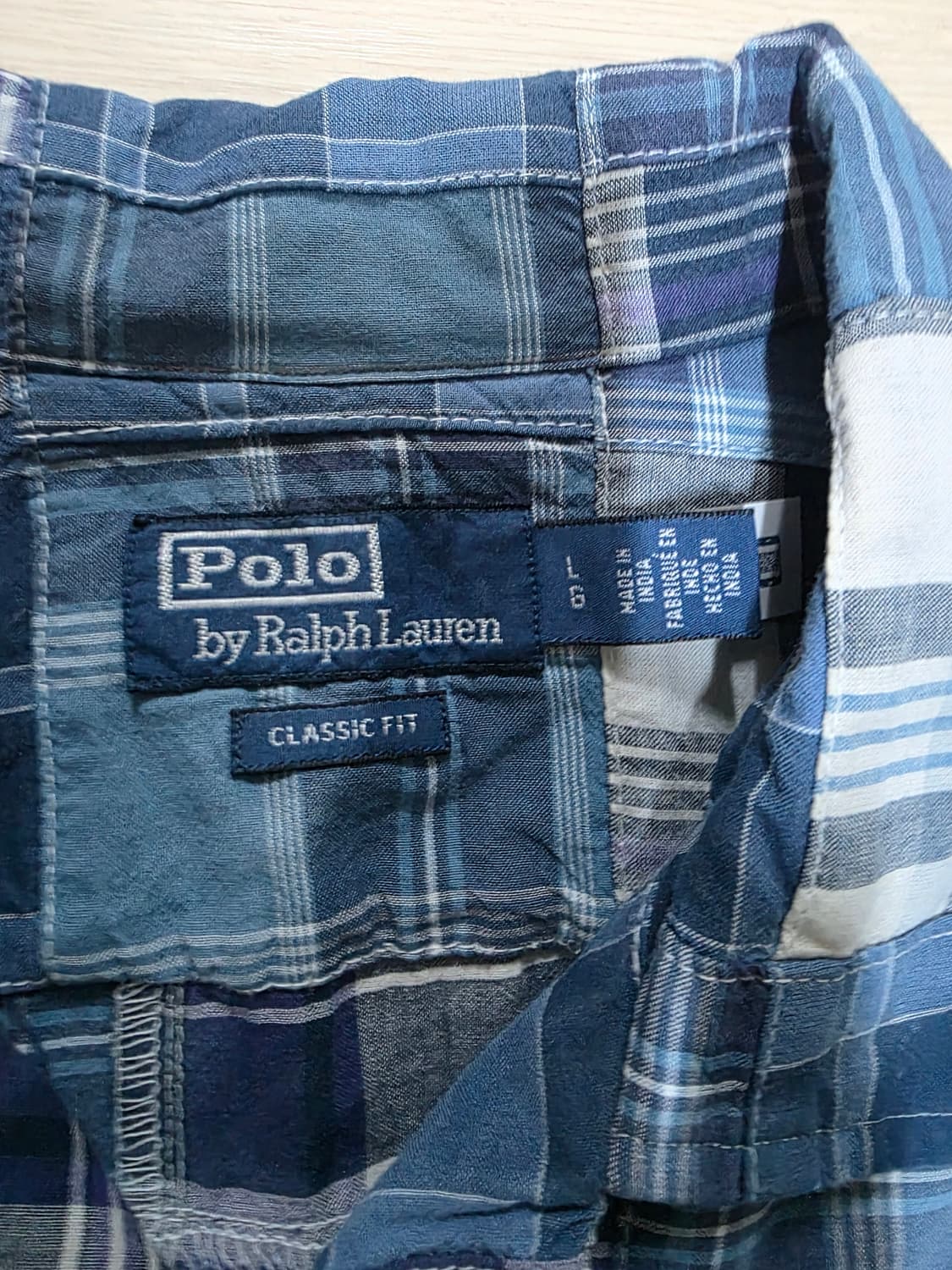 폴로 패치워크 캠프 셔츠 L 블루 상품이미지2