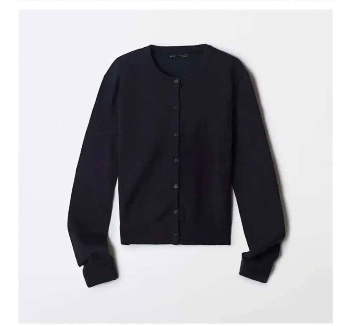 (실착1회) 스파오 라운드넥 카디건 블랙 s 스파오 가디건 상품이미지1