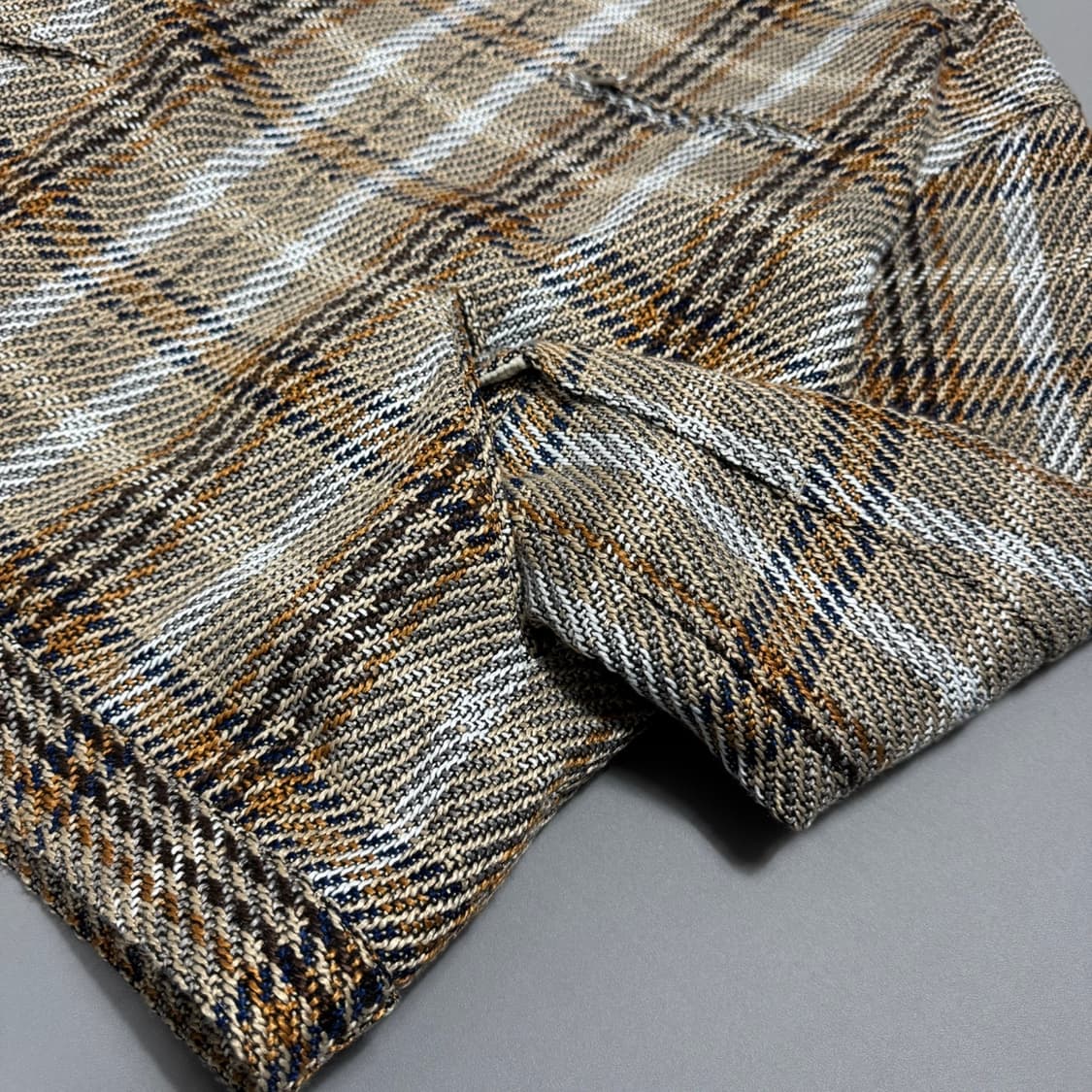 몽키타임 21AW 믹스 체크 패턴 폴리에스터 혼방 고블린 집업 워크 자켓 상품이미지4