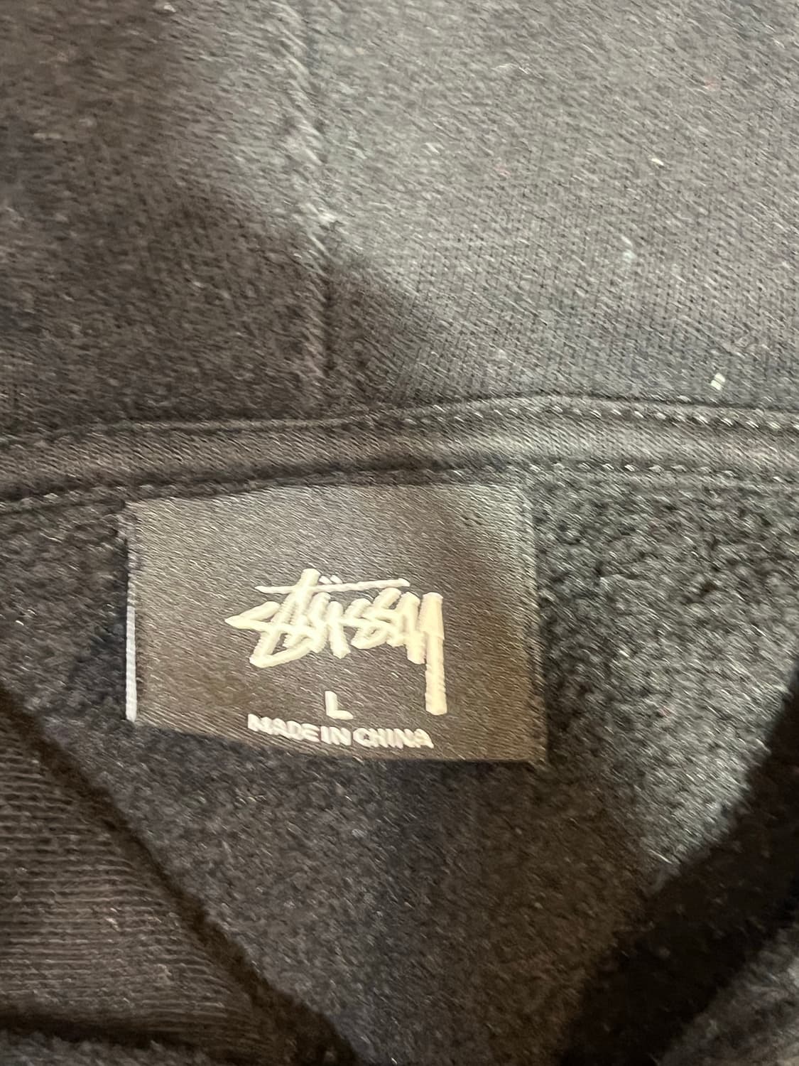 스투시 베이직 로고 후드티 블랙 L 상품이미지6