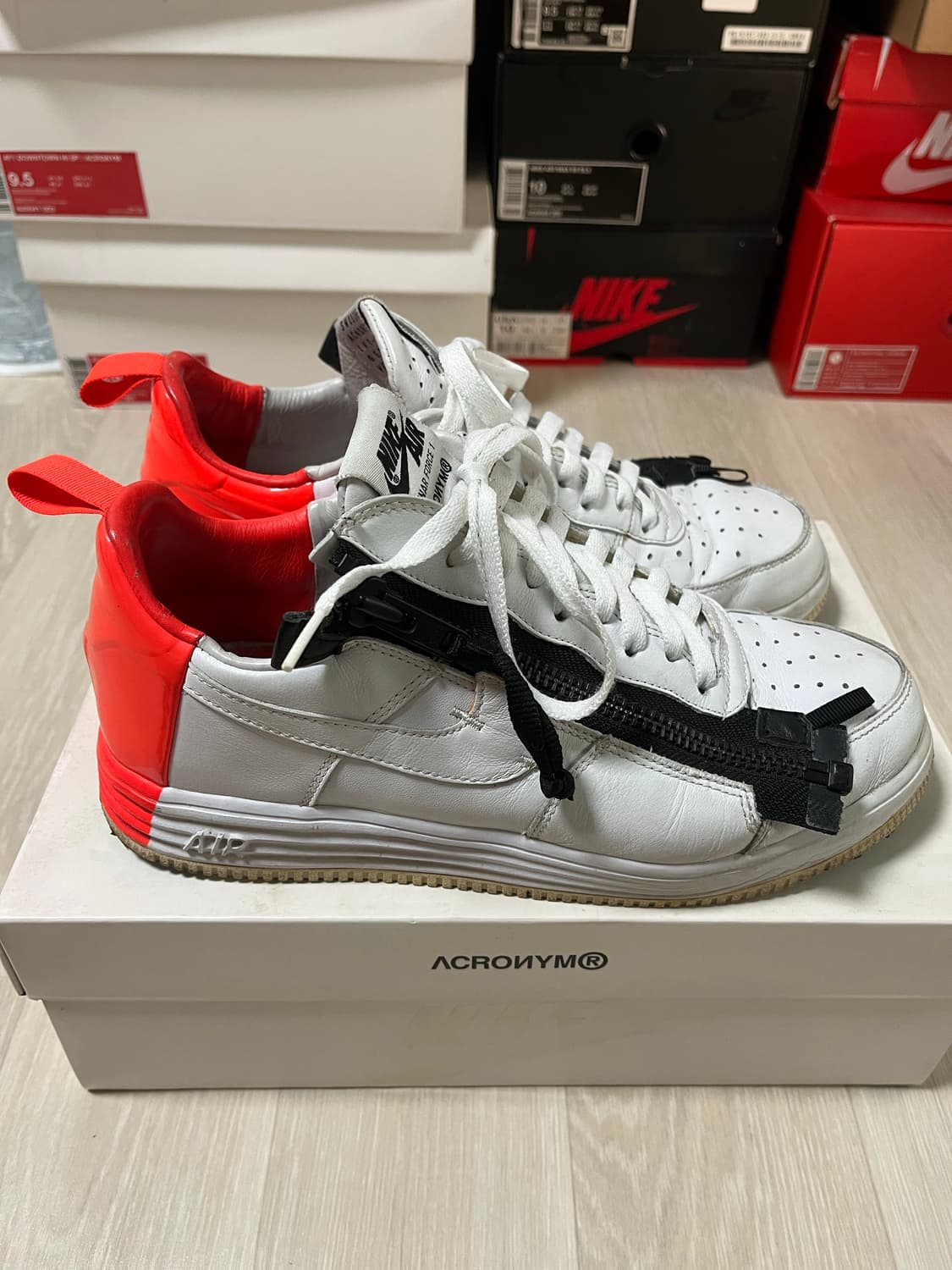나이키x아크로님 포스 흰/주 상품이미지1