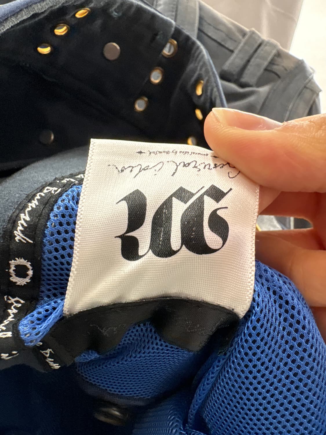 골드네이비 레더소매 코튼자켓 상품이미지3