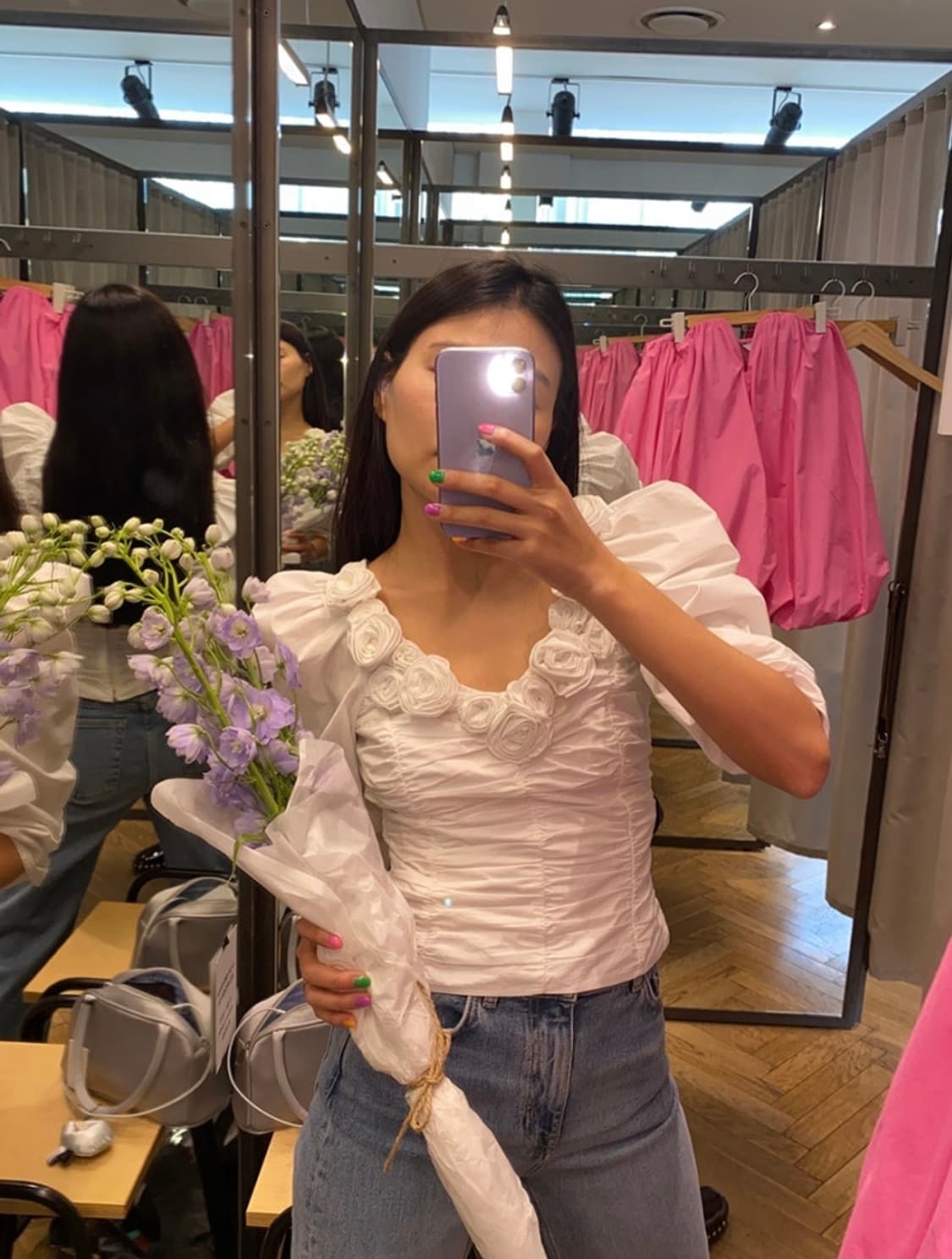 & Other Stories 로즈 어돈드 벌룬 슬리브 블라우스 상품이미지3