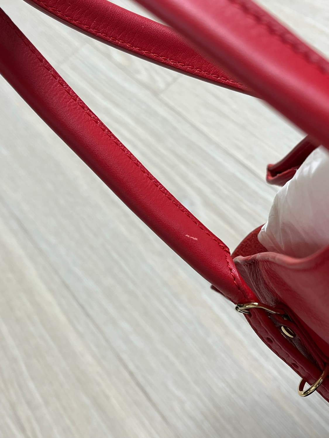 발렌시아가 파피에르 A5 집어라운드 레드 토트백 상품이미지5