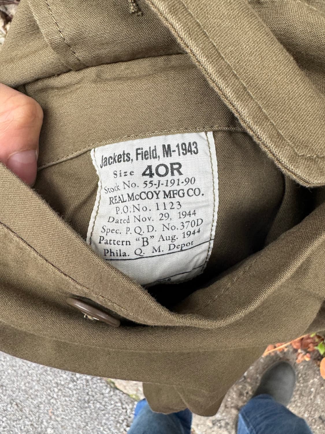 리얼멕코이 m-1943 m43 필드 자켓 미군 상품이미지7