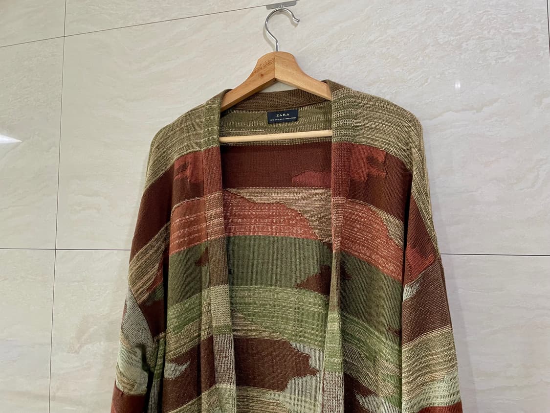 자라 / 나바호 에스닉 롱 남성 가디건, 남성 로브 / XL 상품이미지3