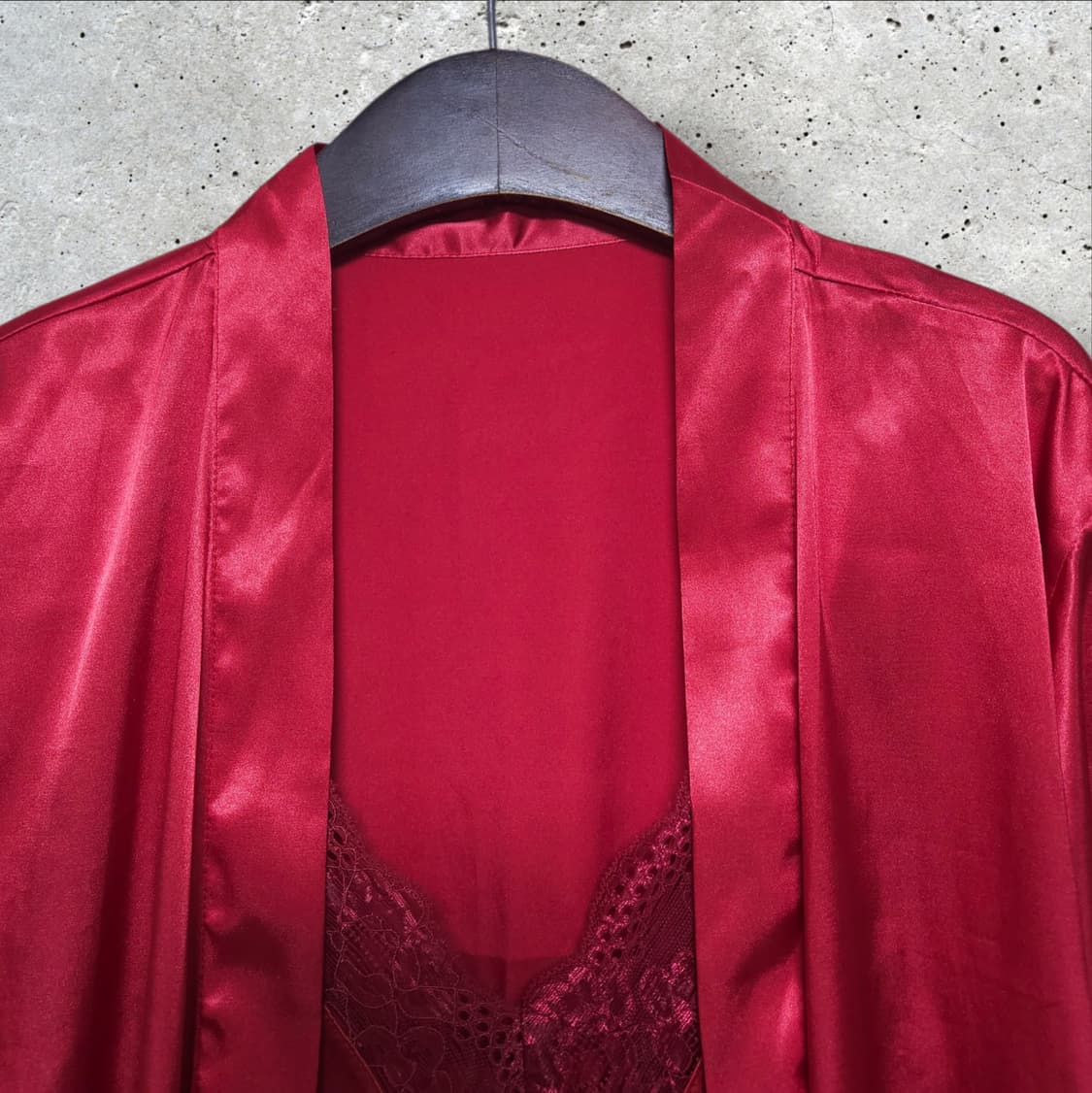 실크 슬립 원피스 가운 세트 (95/M) 상품이미지2