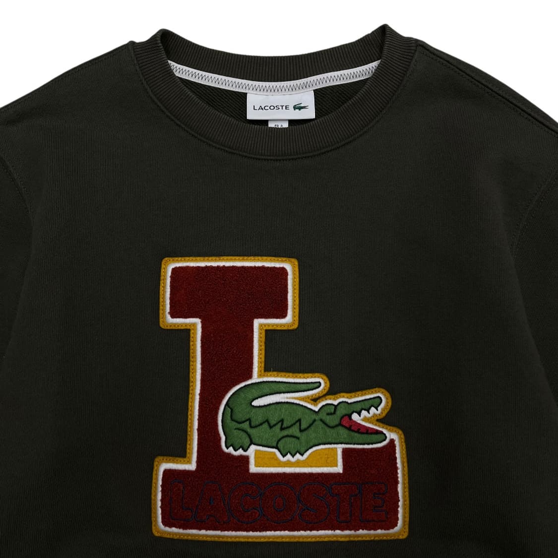 라코스테 빅 패치로고 딥카키 맨투맨 3 상품이미지4