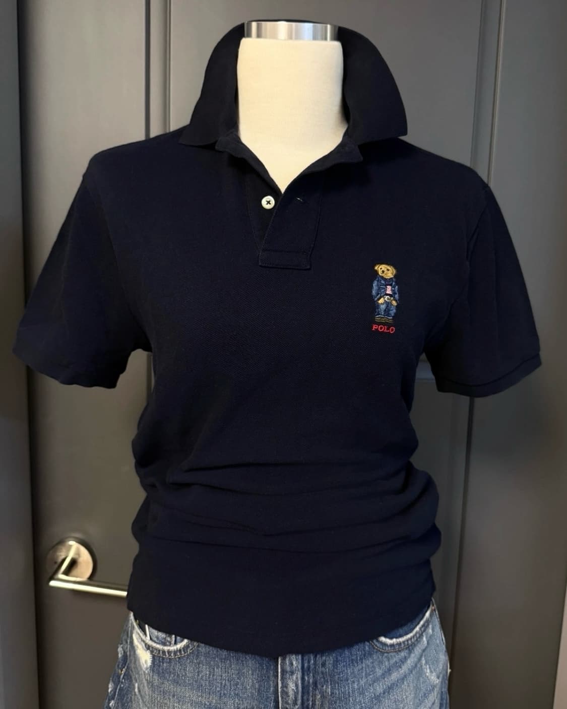 [xs] 폴로 랄프로렌 슬림핏 베어 자수 반팔 티셔츠 상품이미지1