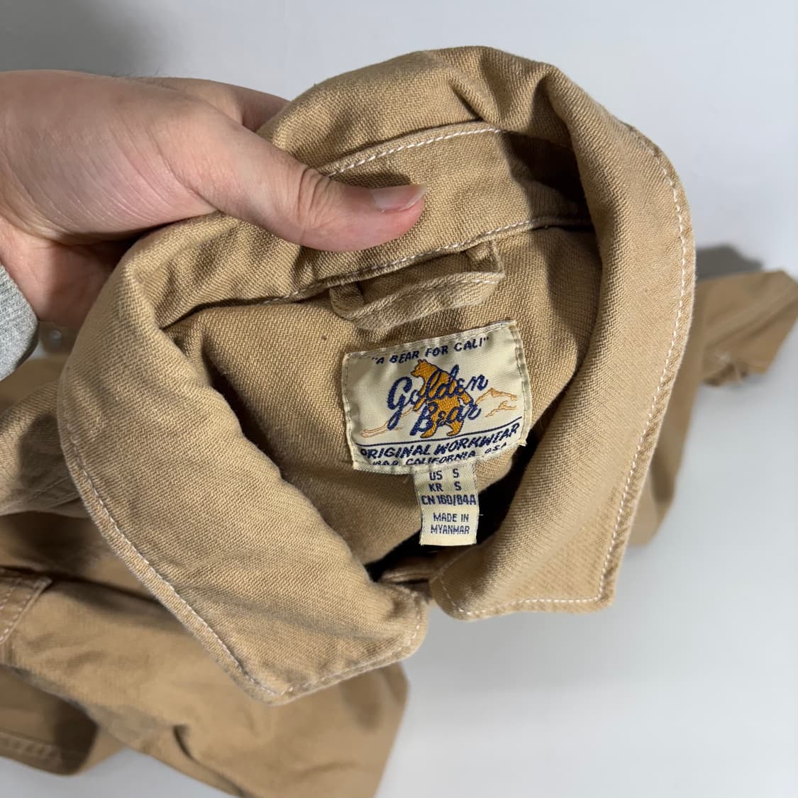 우먼S-M 후아유 베이지 오버핏 면 워크자켓 상품이미지4