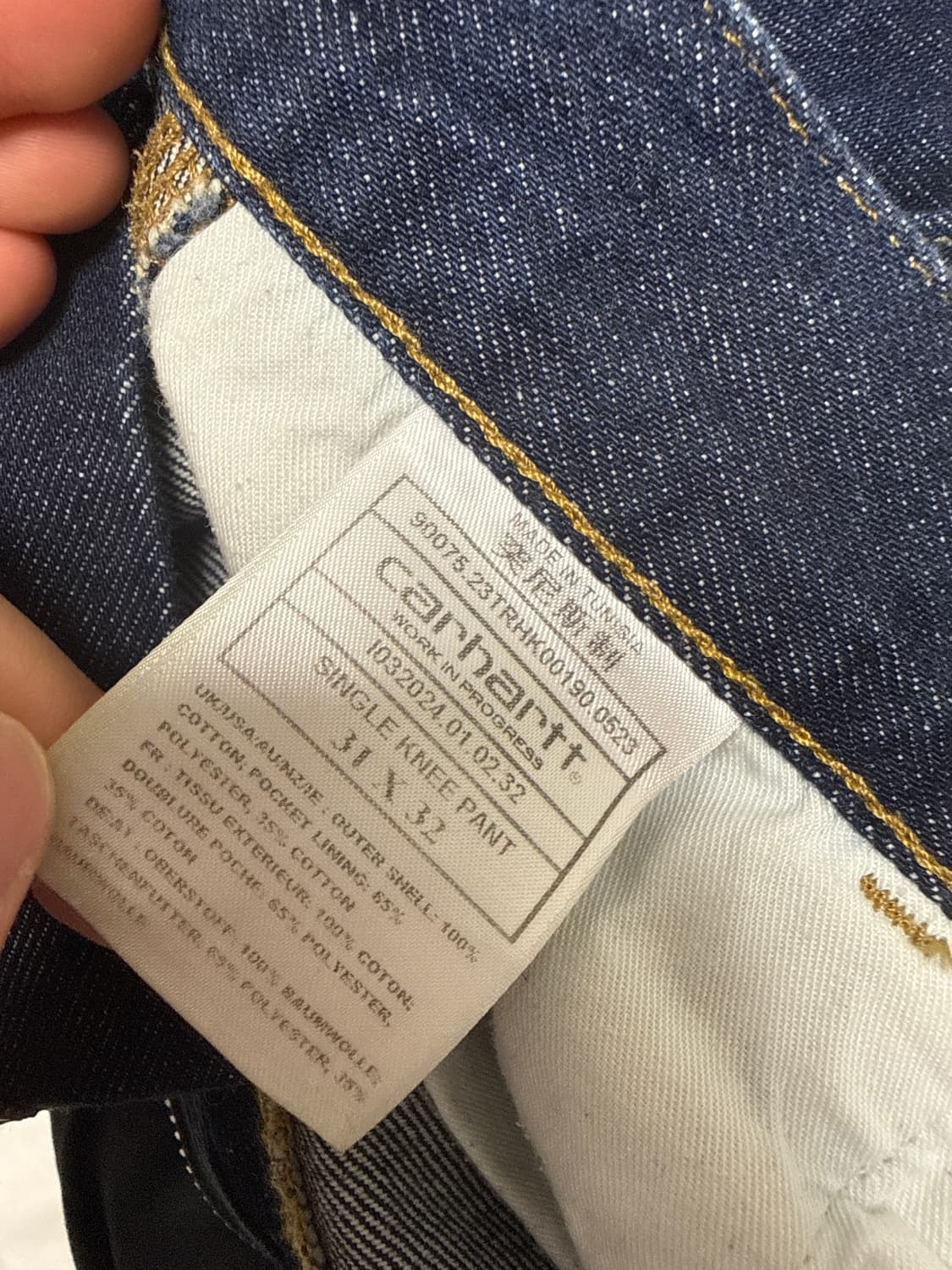 칼하트 싱글 니 데님팬츠 상품이미지4