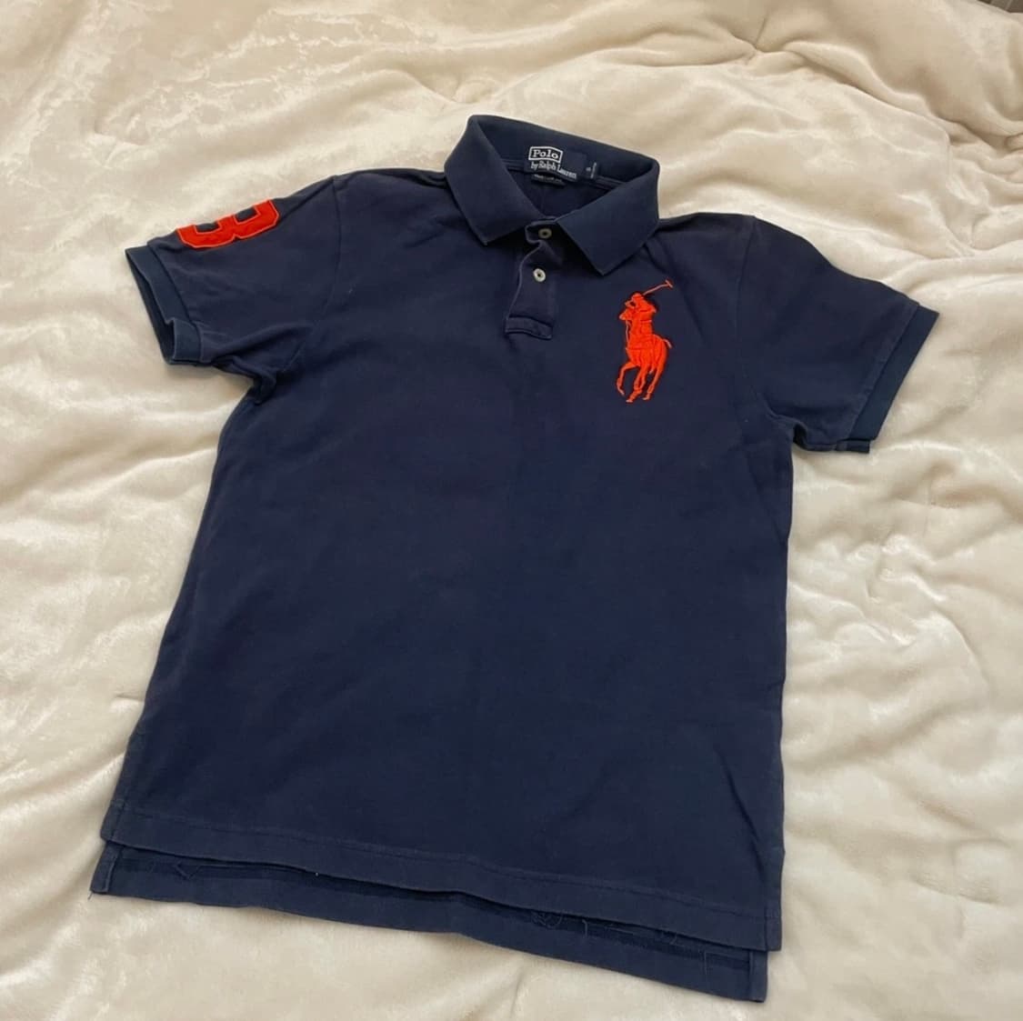 정품 폴로랄프로렌 빅포니 네이비 카라 반팔티 S 상품이미지1
