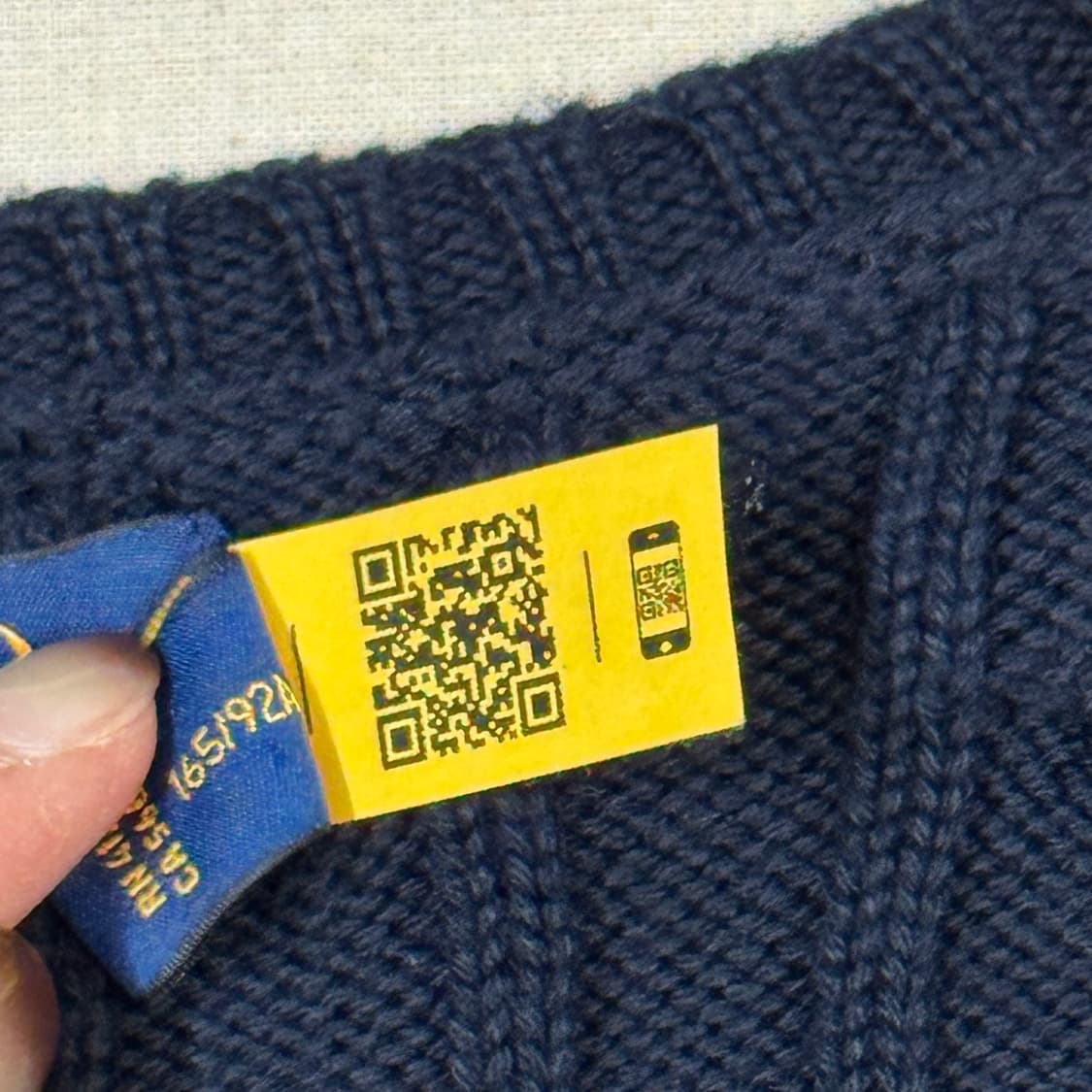 M) 폴로 랄프로렌 케이블 꽈배기 브이넥 니트 신형 큐알탭 상품이미지7