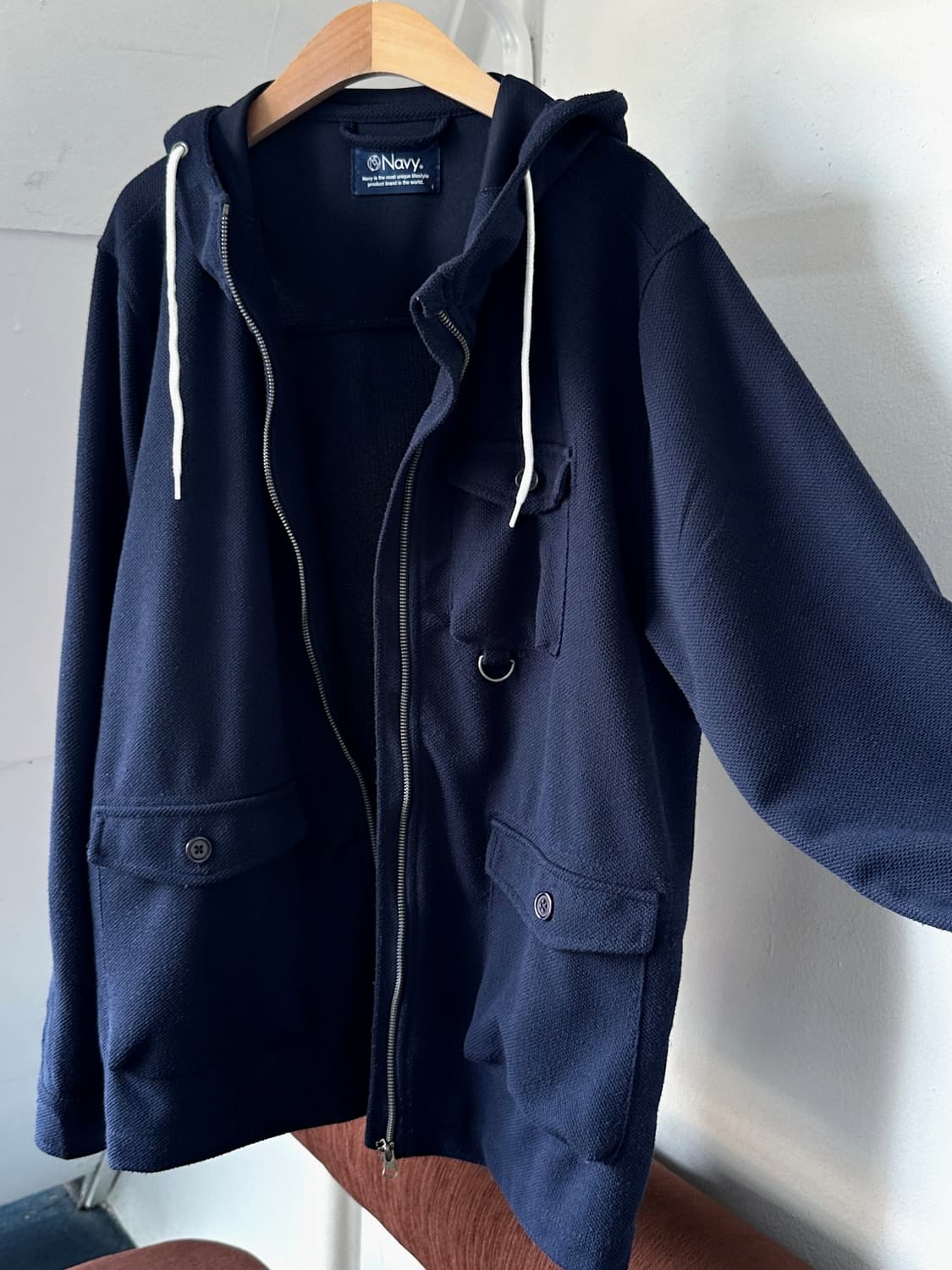 Knit fabric hooded design jacket 상품이미지2