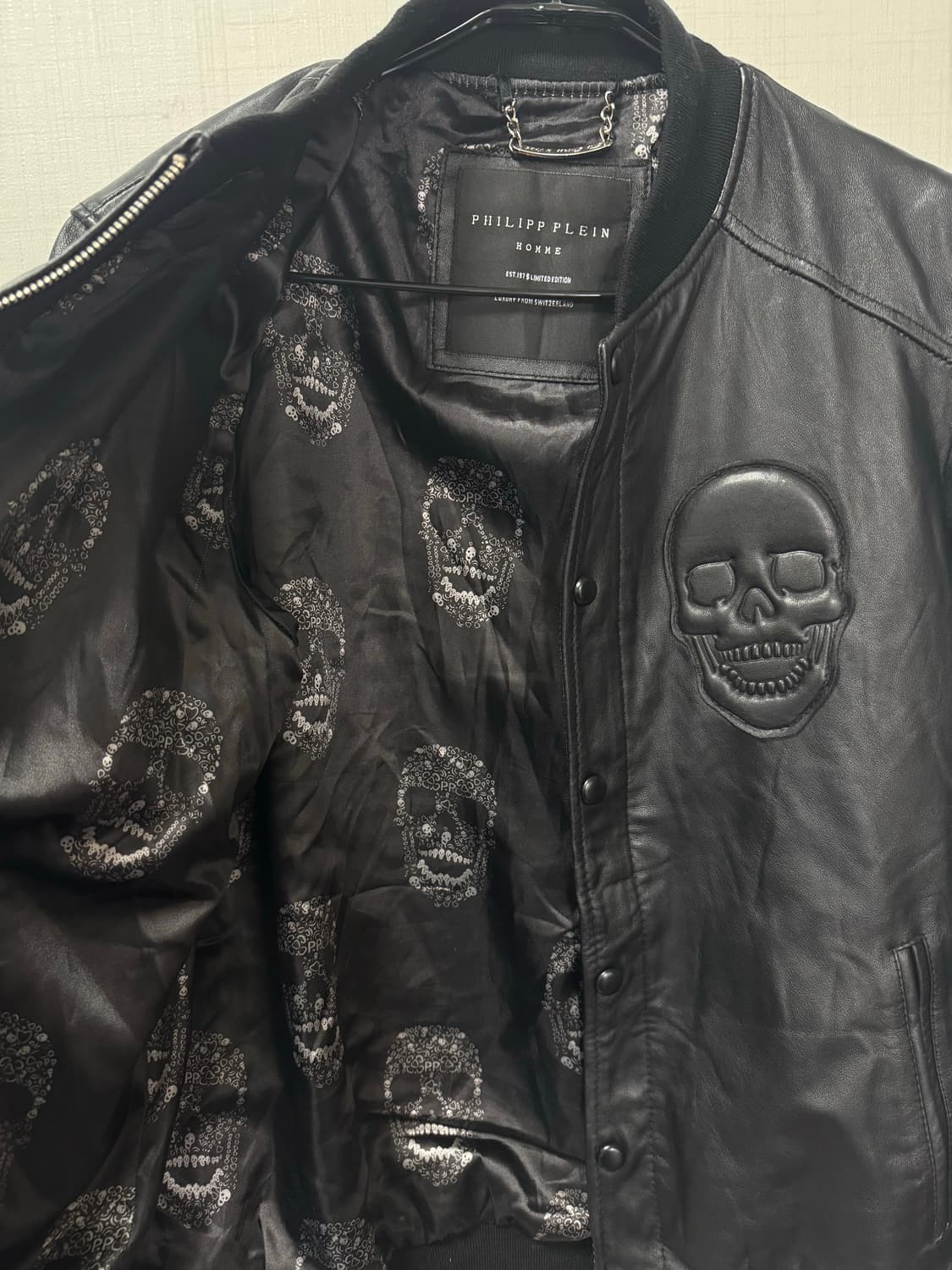 필립플레인 램스킨 스컬 봄버 상품이미지3