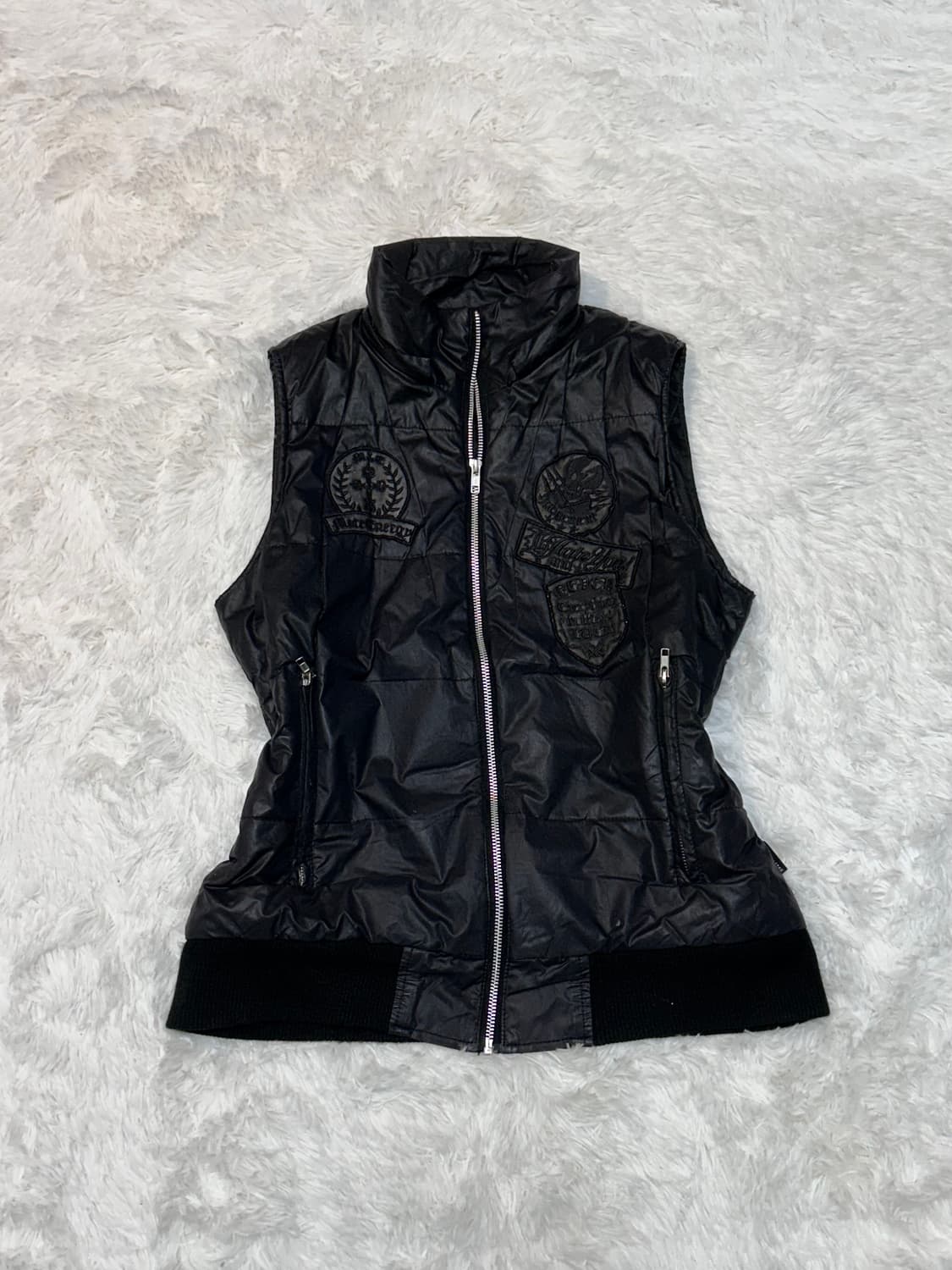 punk y2k padded patch detailed vest 상품이미지1