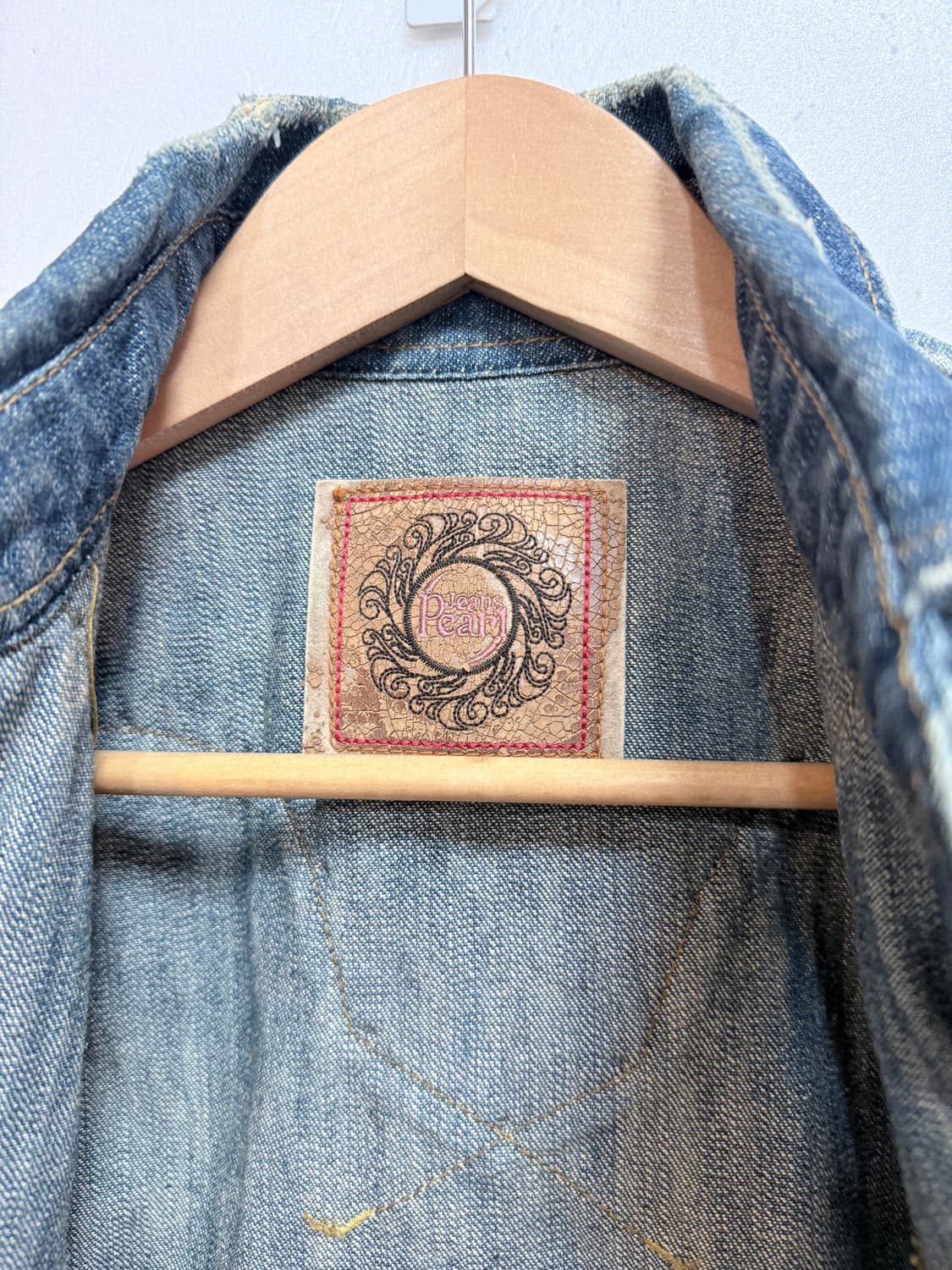 펄진 Pearl Jeans 스터드 데님 자켓 S 여성 청자켓 상품이미지6