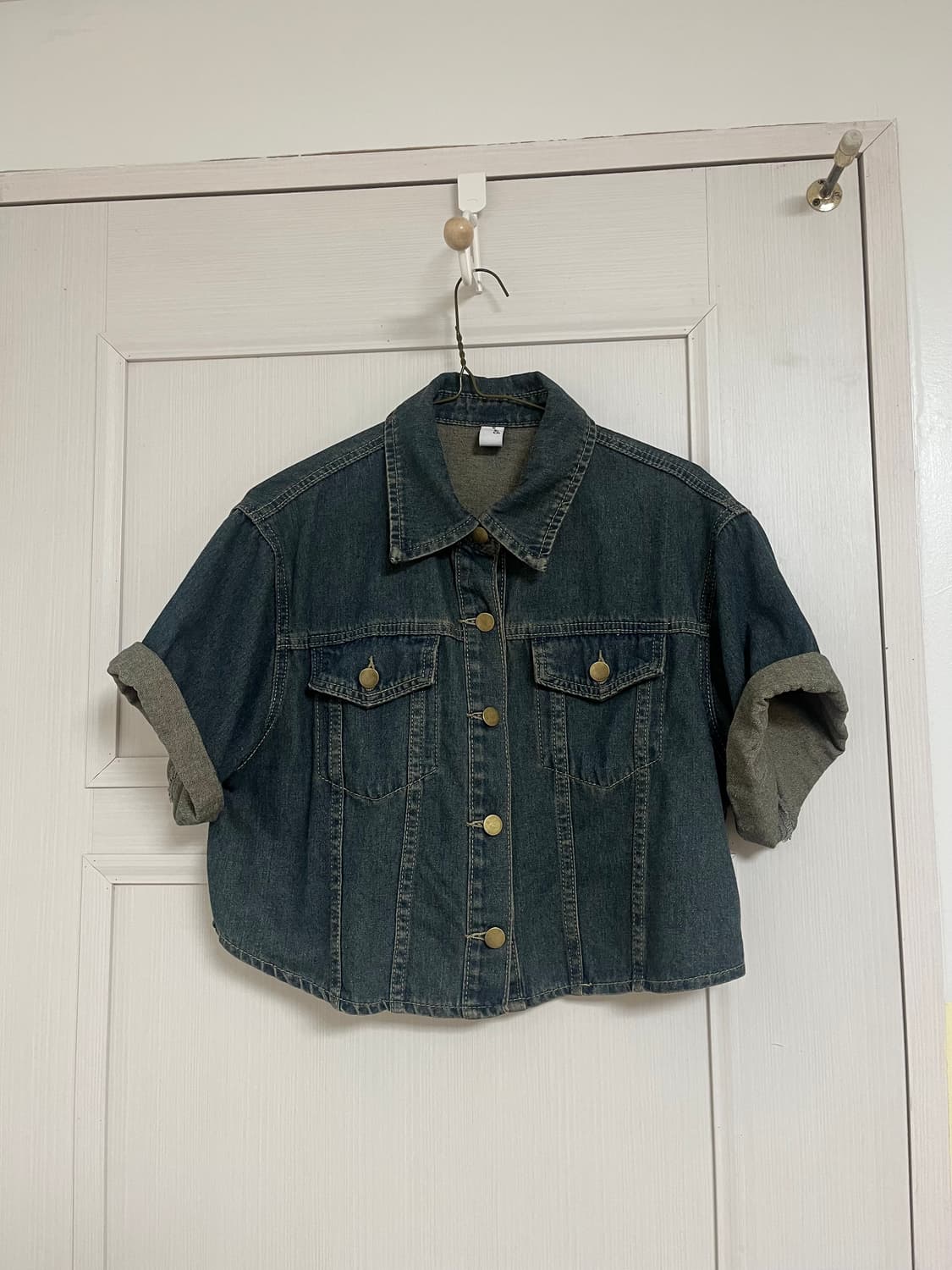 반팔 워싱 데님 셔츠 상품이미지1