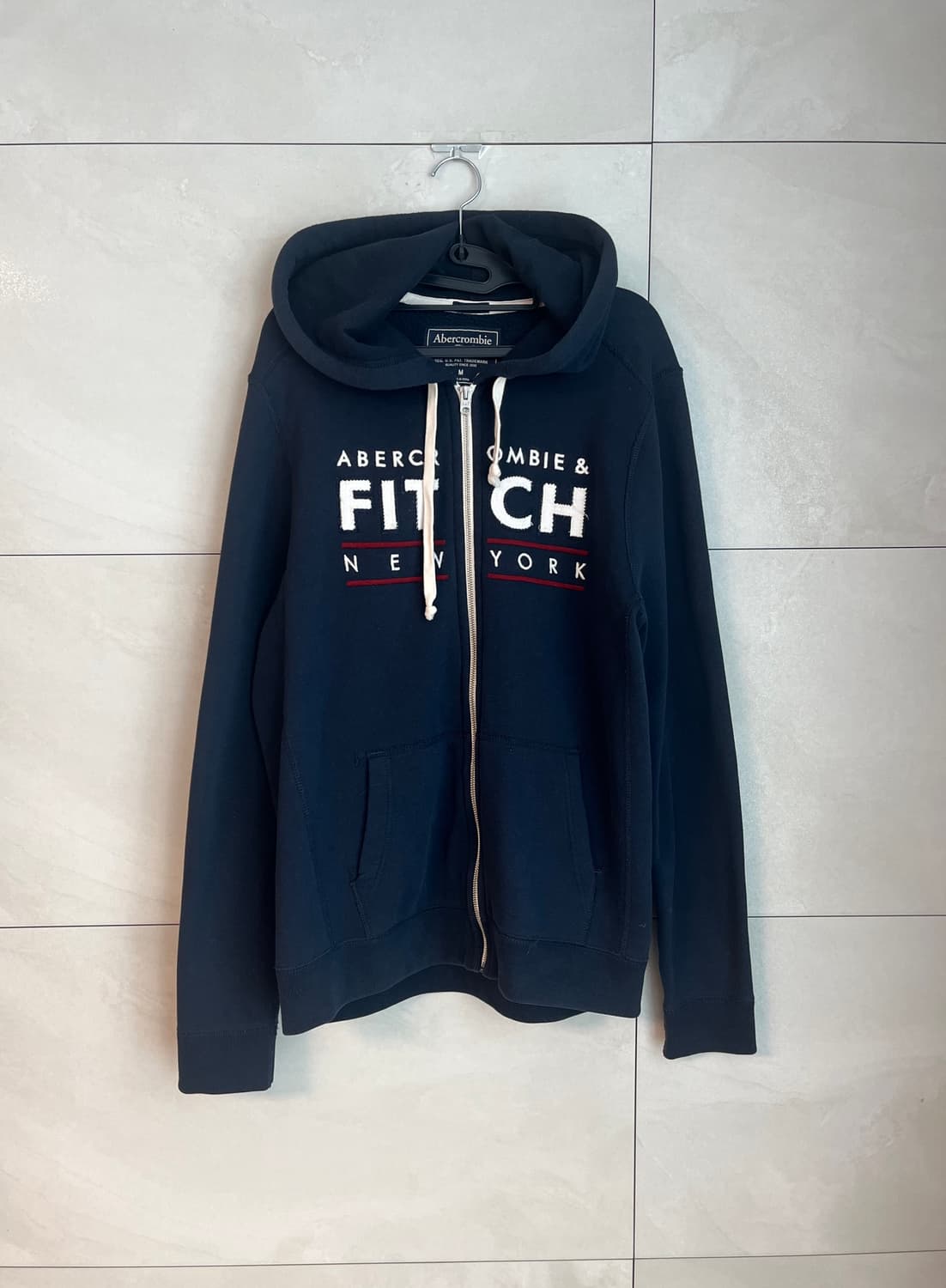 아베크롬비 스펠로고 앤피치 뉴욕 후드집업 네이비 [M]  상품이미지1