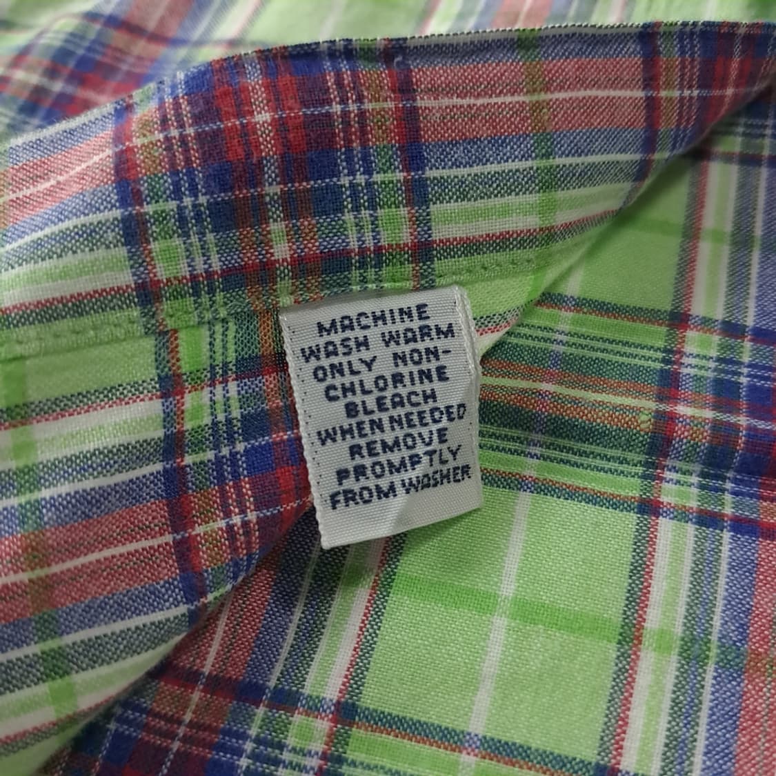 CK886 XL 폴로 90s 애플그린 마드라스체크 반팔 셔츠 남방 상품이미지5