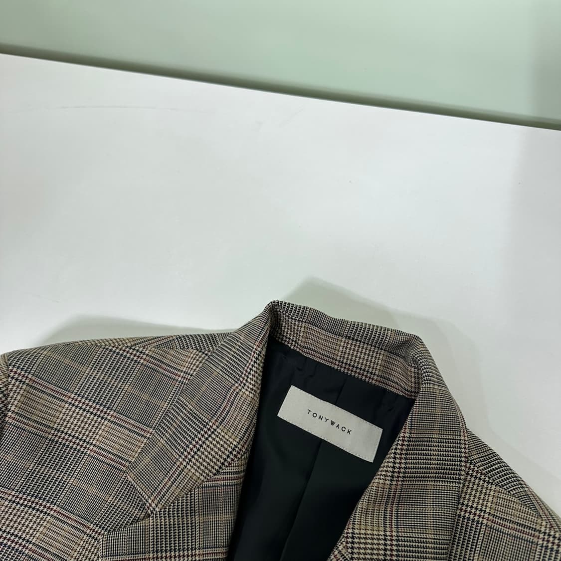 M 토니웩 베이지 울 체크 블레이저 상품이미지3