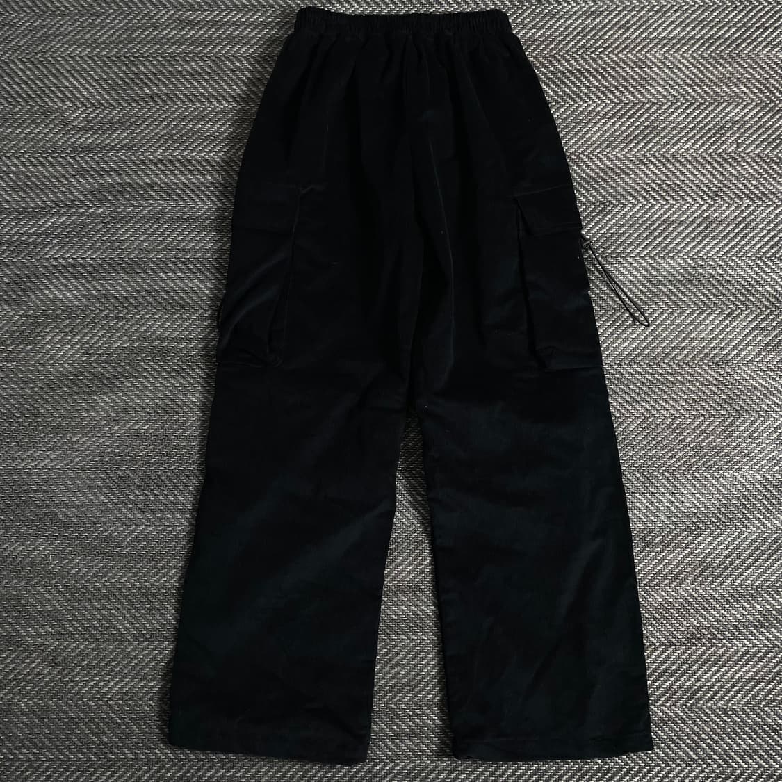 빈티지 코듀로이 블랙 스트링 카고 퍼티그 팬츠y 3702 상품이미지5