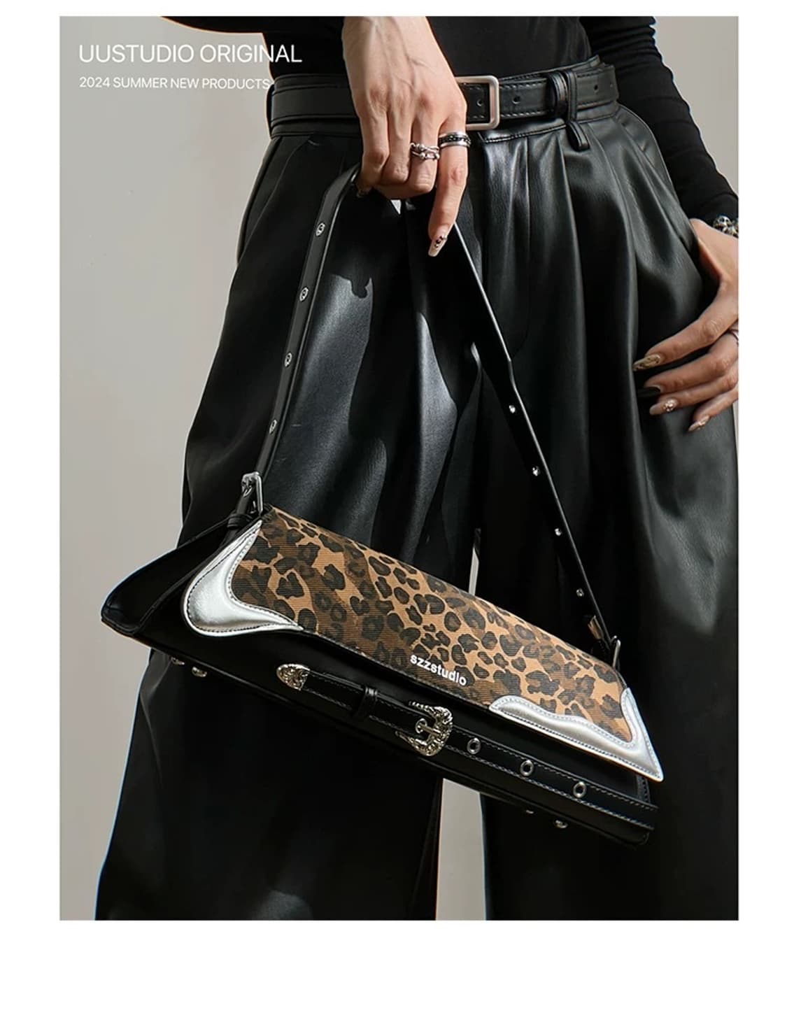 호피 레오파드 버클 숄더백 갸루 y2k  상품이미지2