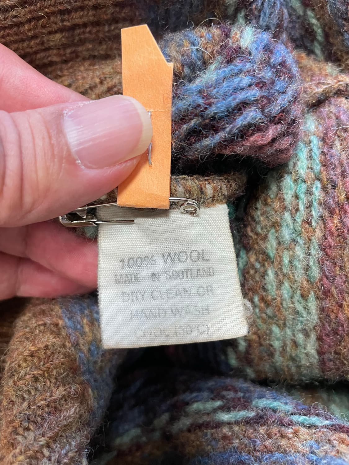 택포) Made 스코틀랜드 빈티지 패턴 울 니트 스웨터 상품이미지3