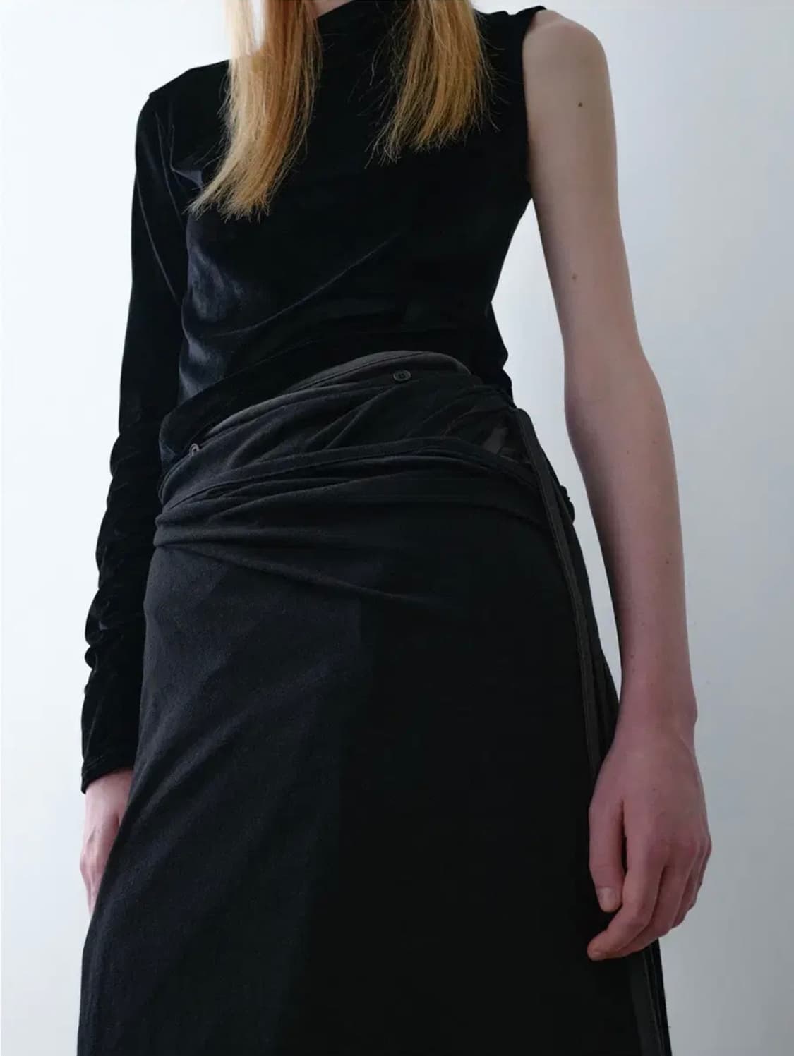 낫띵에브리띵 저지 레이어드 스커트(블랙) 상품이미지3