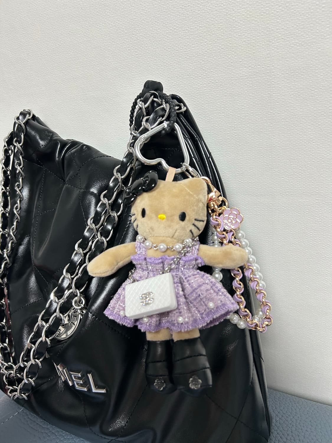 (19)롱다리키티 커스텀키링-💜 퍼플 트위드 키티 키링 상품이미지4