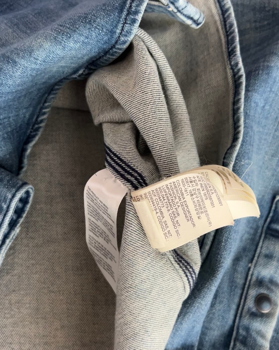 캘빈클라인 투포켓 데님 웨스턴 셔츠 L 상품이미지5