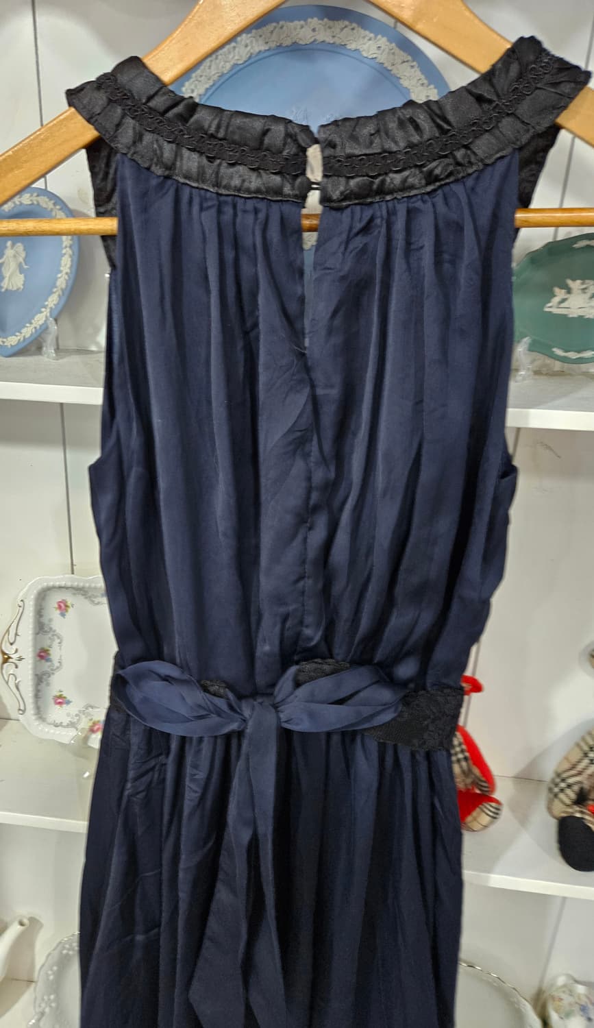 (axes femme) 네이비 진주레이스 포인트 원피스 상품이미지5