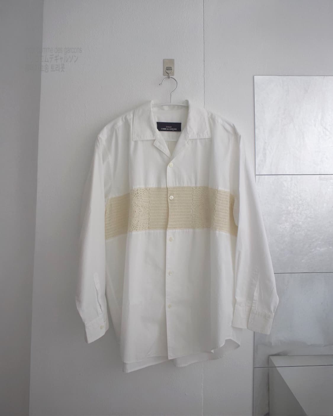 crochet knit pannel shirt 상품이미지2