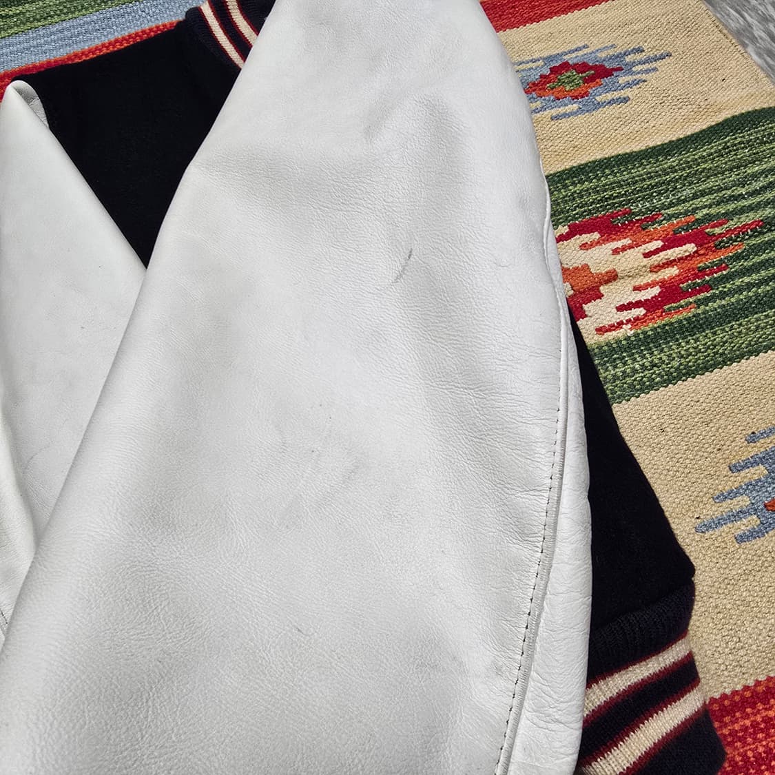 빈티지 90년대 골든베어 레더 울 바시티자켓 S 상품이미지3