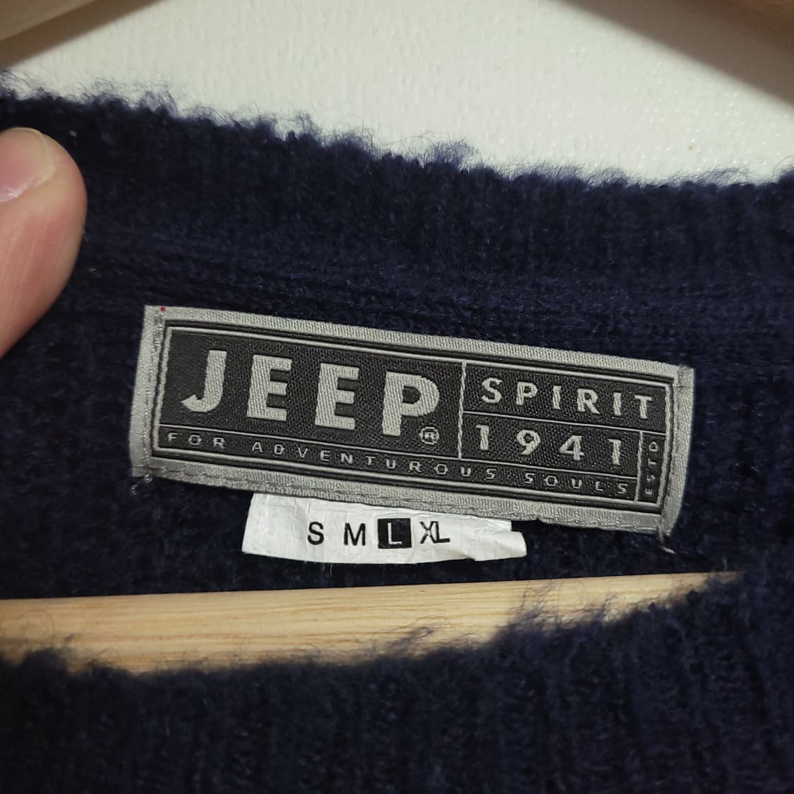 (L) Jeep 지프 별 패턴 스트라이프 니트 모혼방 Y2K 상품이미지2