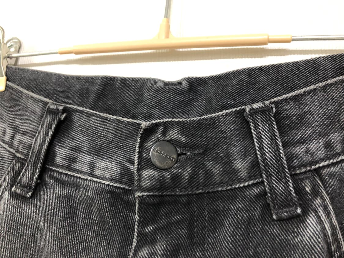 칼하트wip 블랙 워시드 흑청 와이드 데님팬츠 30 상품이미지3