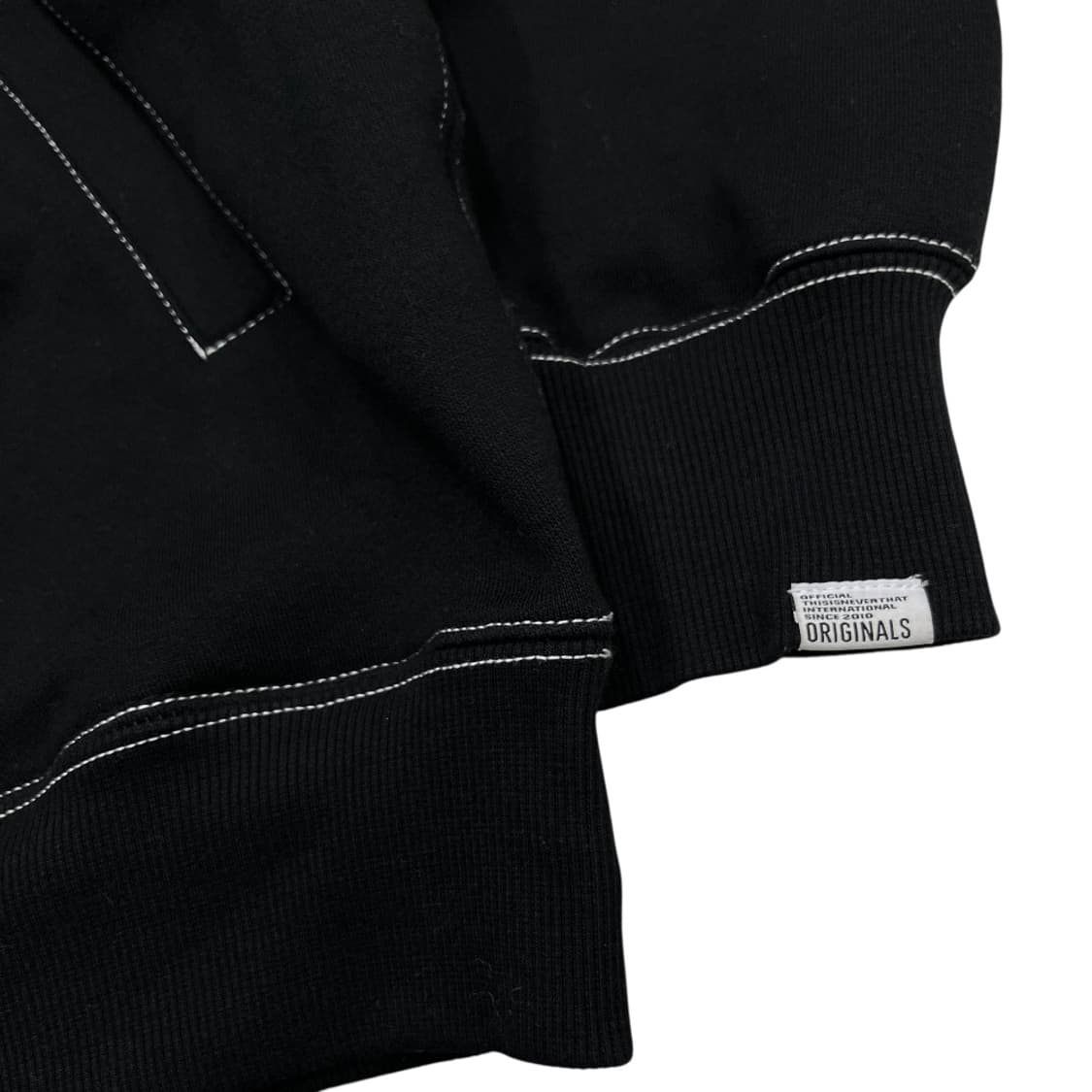  디스이즈네버댓 화이트 스티치 블랙 후드 상품이미지5