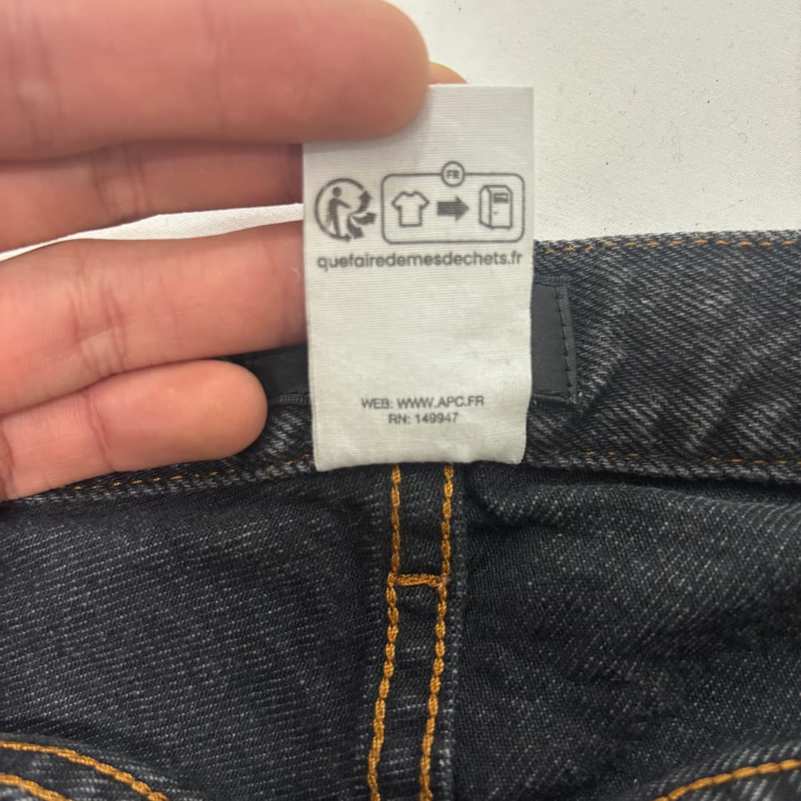 아페쎄 흑청 데님 팬츠 32 inch 상품이미지8