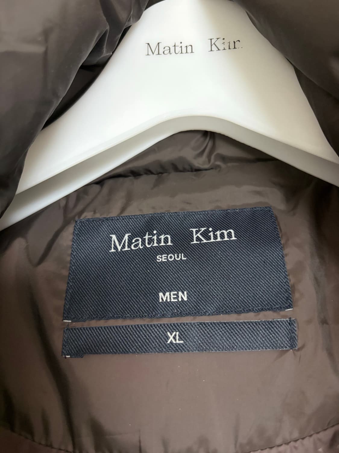 마뗑킴 로고 테이핑 퍼퍼 브라운 패딩 상품이미지6