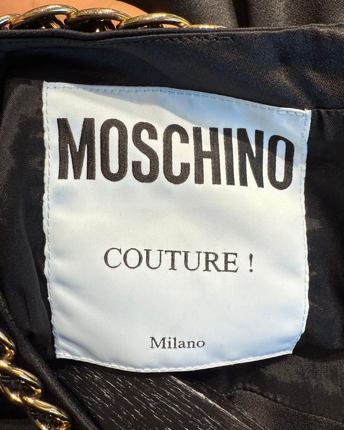 모스키노 블랙 레터링참 레이온 하프원피스  상품이미지8