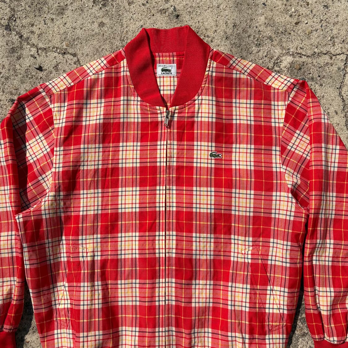 (L) 90s 서광 라코스테 체크 블루종 자켓 상품이미지2