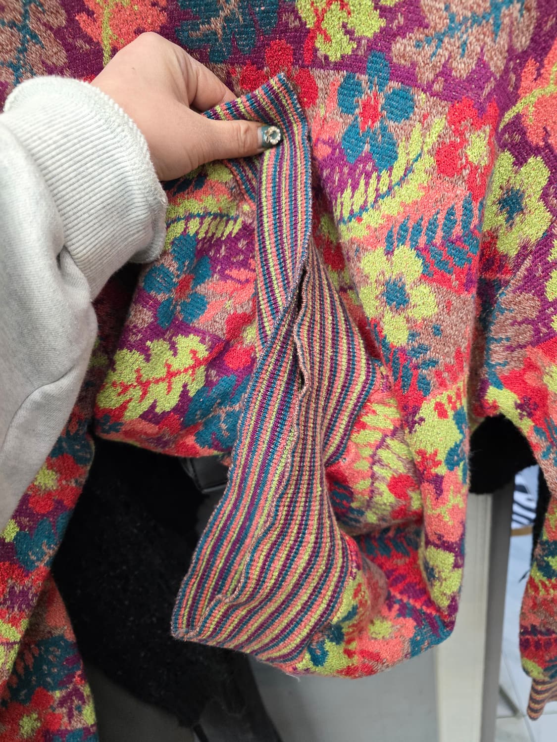 미쏘니 빈티지 플라워 니트 상품이미지6