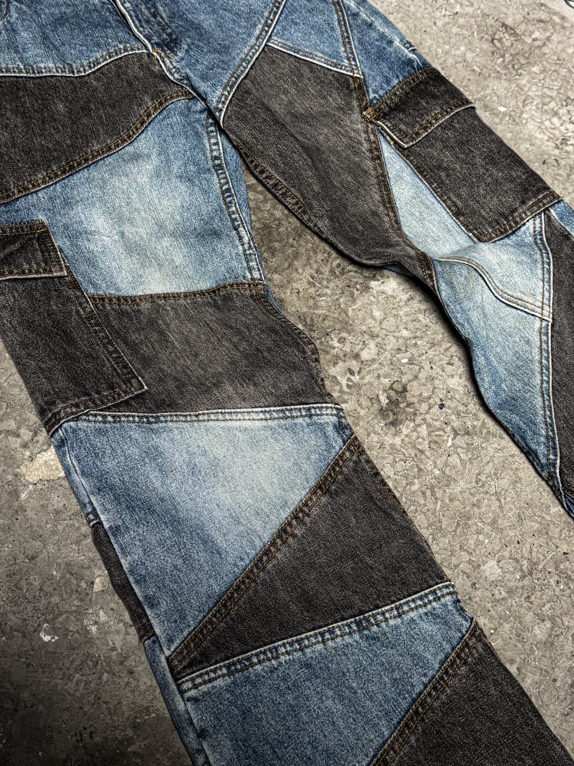 BERNINGS-SHO - Patchwork Contrast Denim  상품이미지4