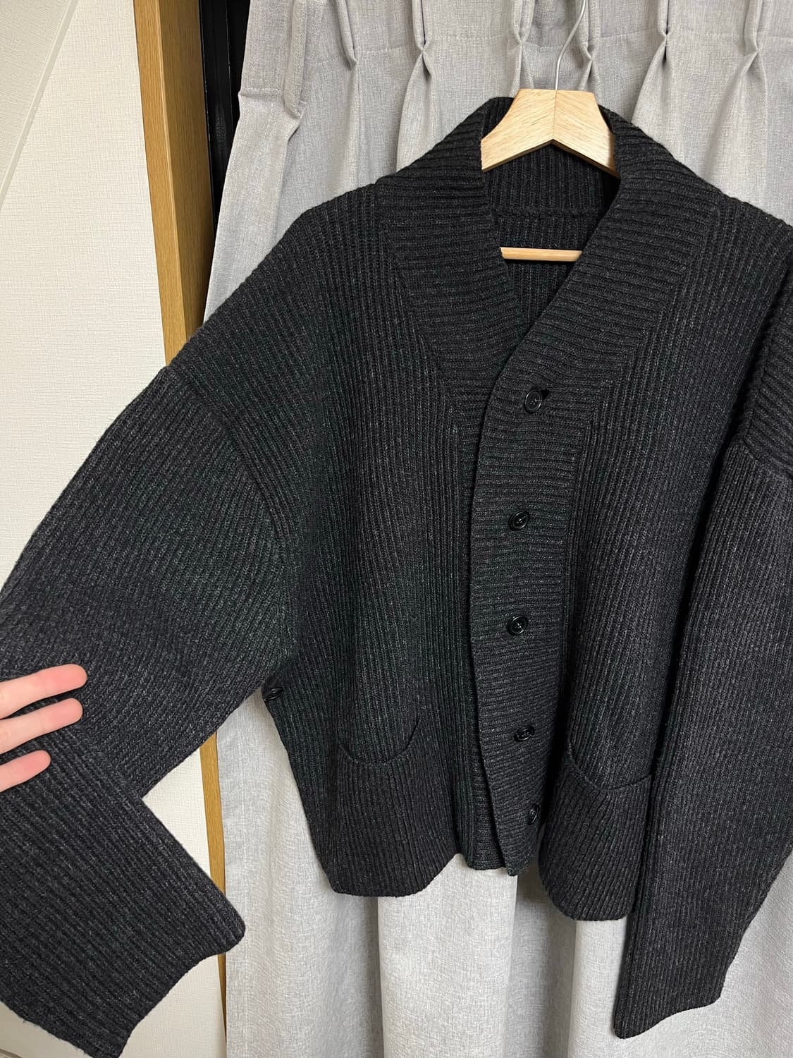 moomyung 랩 리브드 가디건 상품이미지2