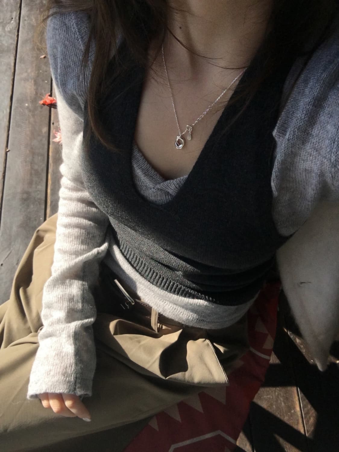 아워캐비넷 레이어드 니트 (free)(1번 시착) 상품이미지4