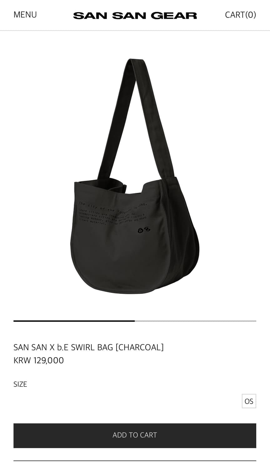 산산기어 SWIRL BAG [CHARCOAL] 상품이미지2