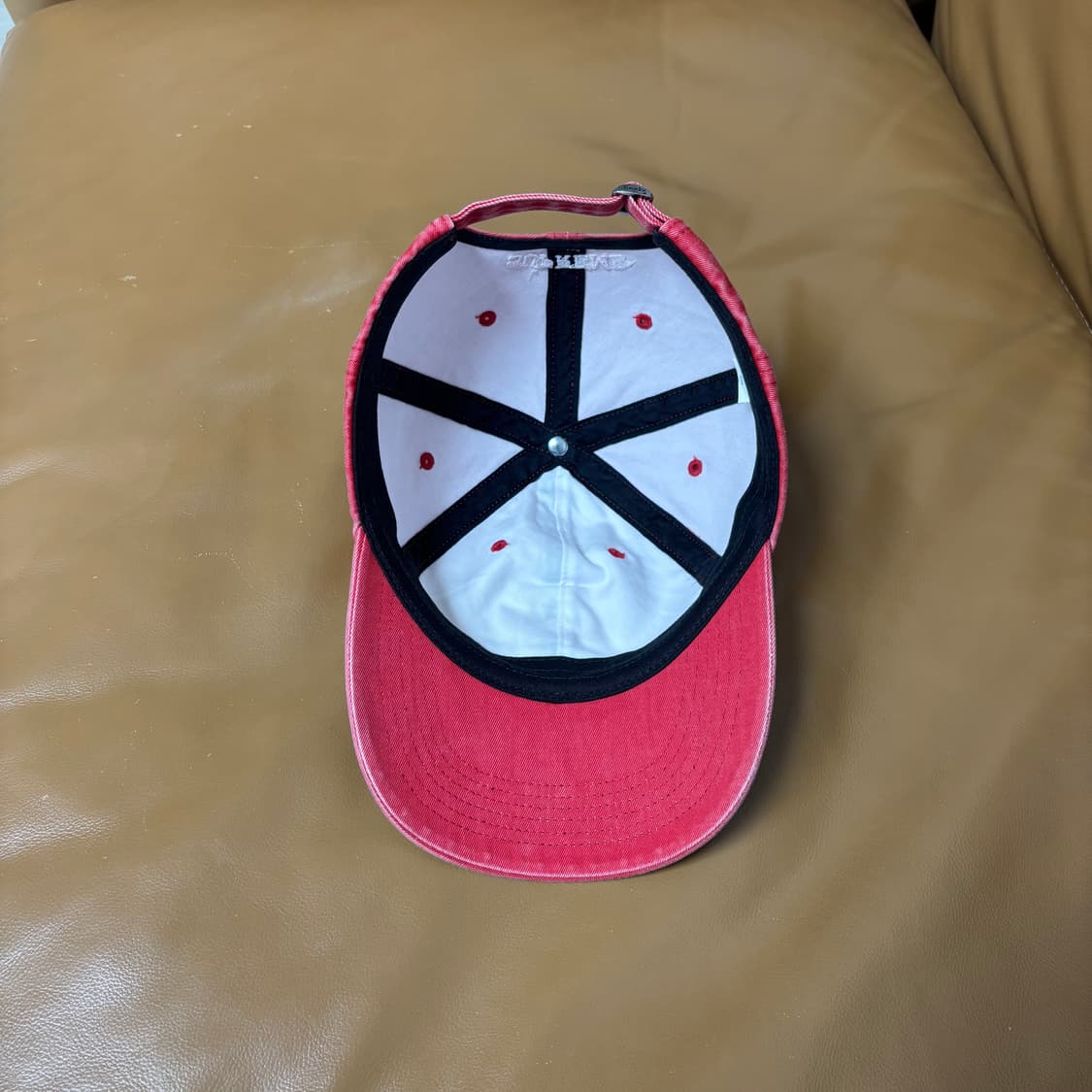 Supreme 슈프림 피그먼트 워시드 레드 S로고 6패널 볼캡 모자 상품이미지6