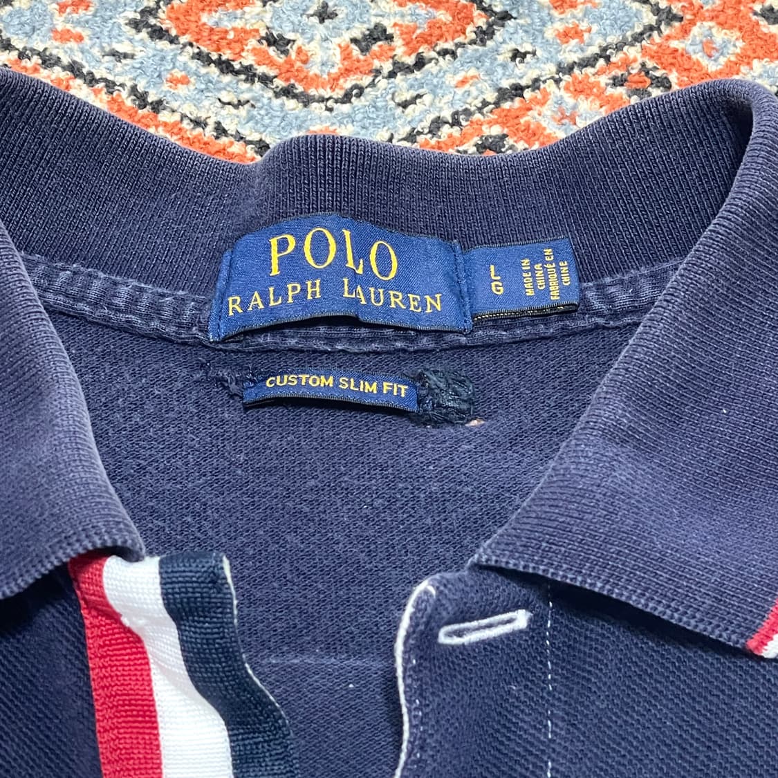 폴로랄프로렌 USA 네이비 단가라 반팔카라티 여성L 상품이미지3