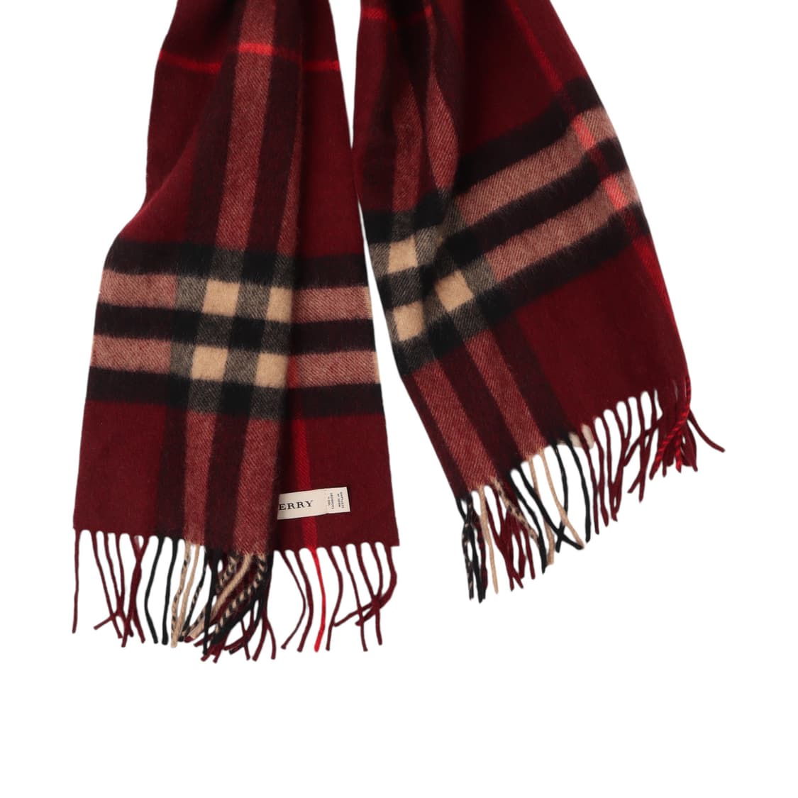 버버리 신형 캐시미어 100 버건디 노바체크 머플러 상품이미지3